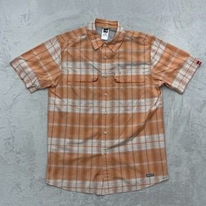The North Face Shirt Mens Medium Orange Short Sleeve Camping Fishing Vented